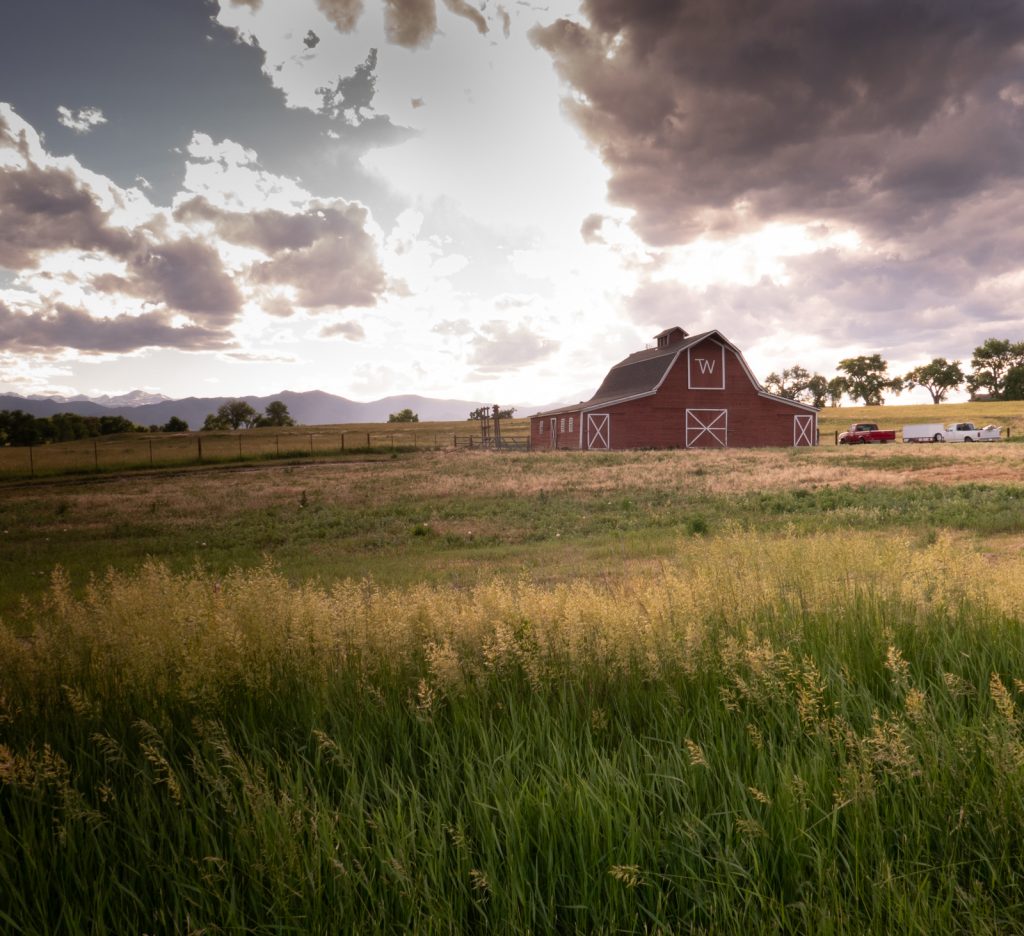 Red Barn and Clouds - Longmont, CO