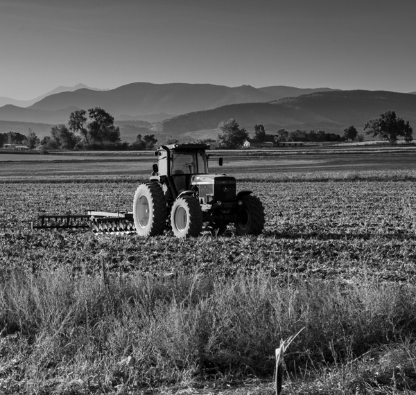 Tractor after tilling -Hygene, CO