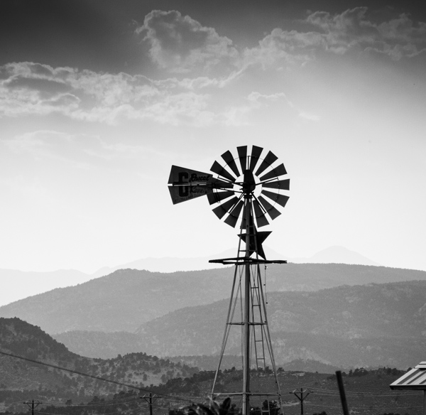 Windmill at sunset, Lyons, CO
