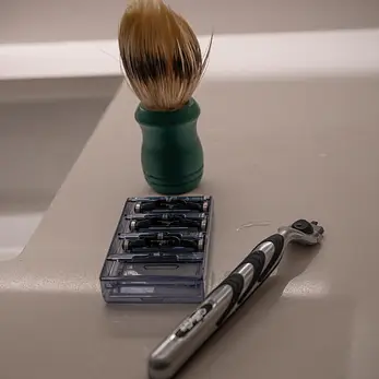 Razor & Shaving Brush Still Life